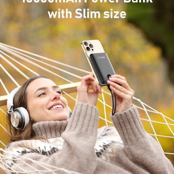 Small Portable Charger, Mini Power Bank 10000mAh, PD 22.5W Fast Charging USB-C B - Picture 7 of 7